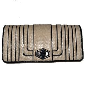 WHBM Nude/Black Clutch